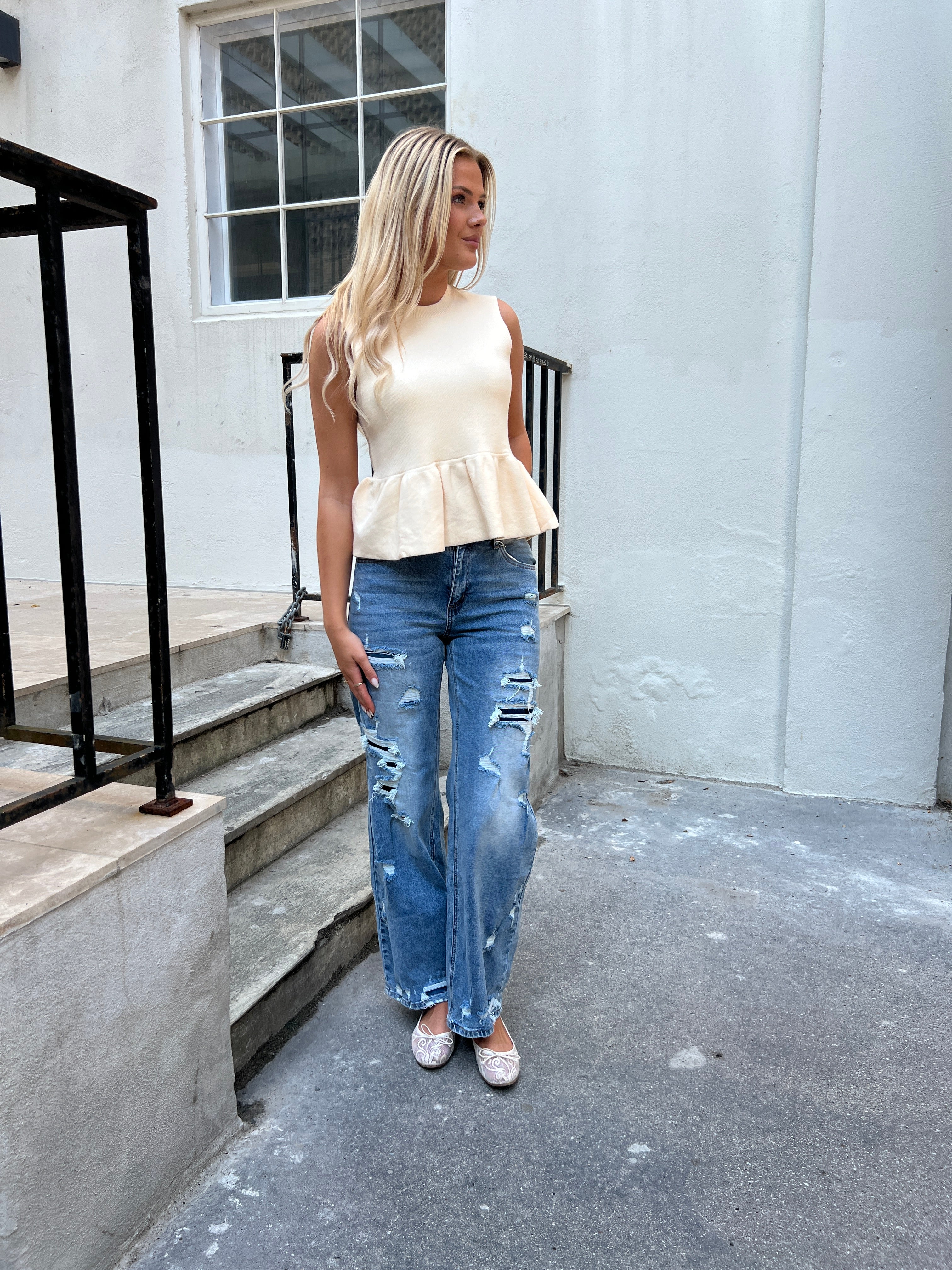 Laulia ripped dad jeans