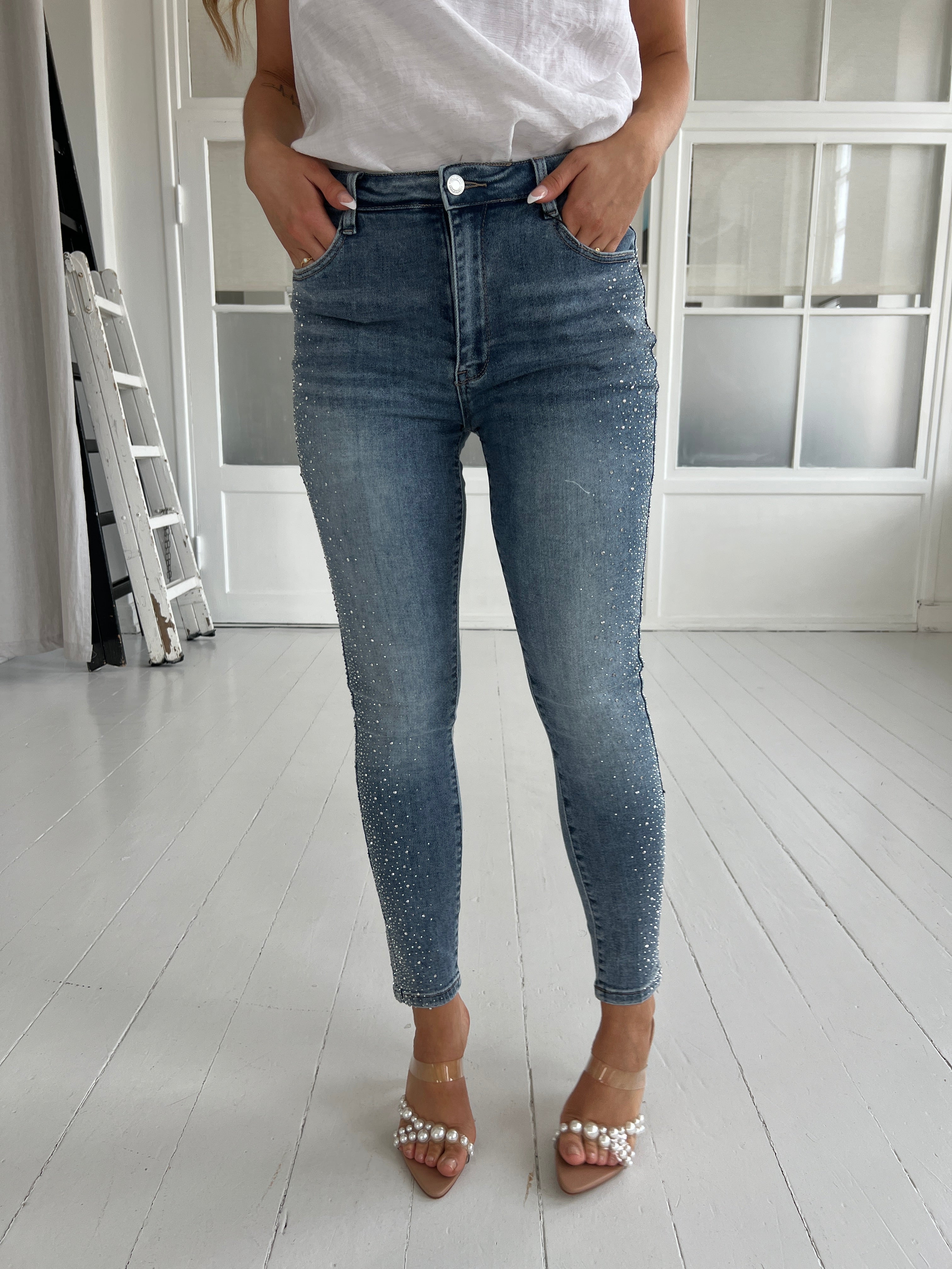 Laulia slim fit rhinestone jeans