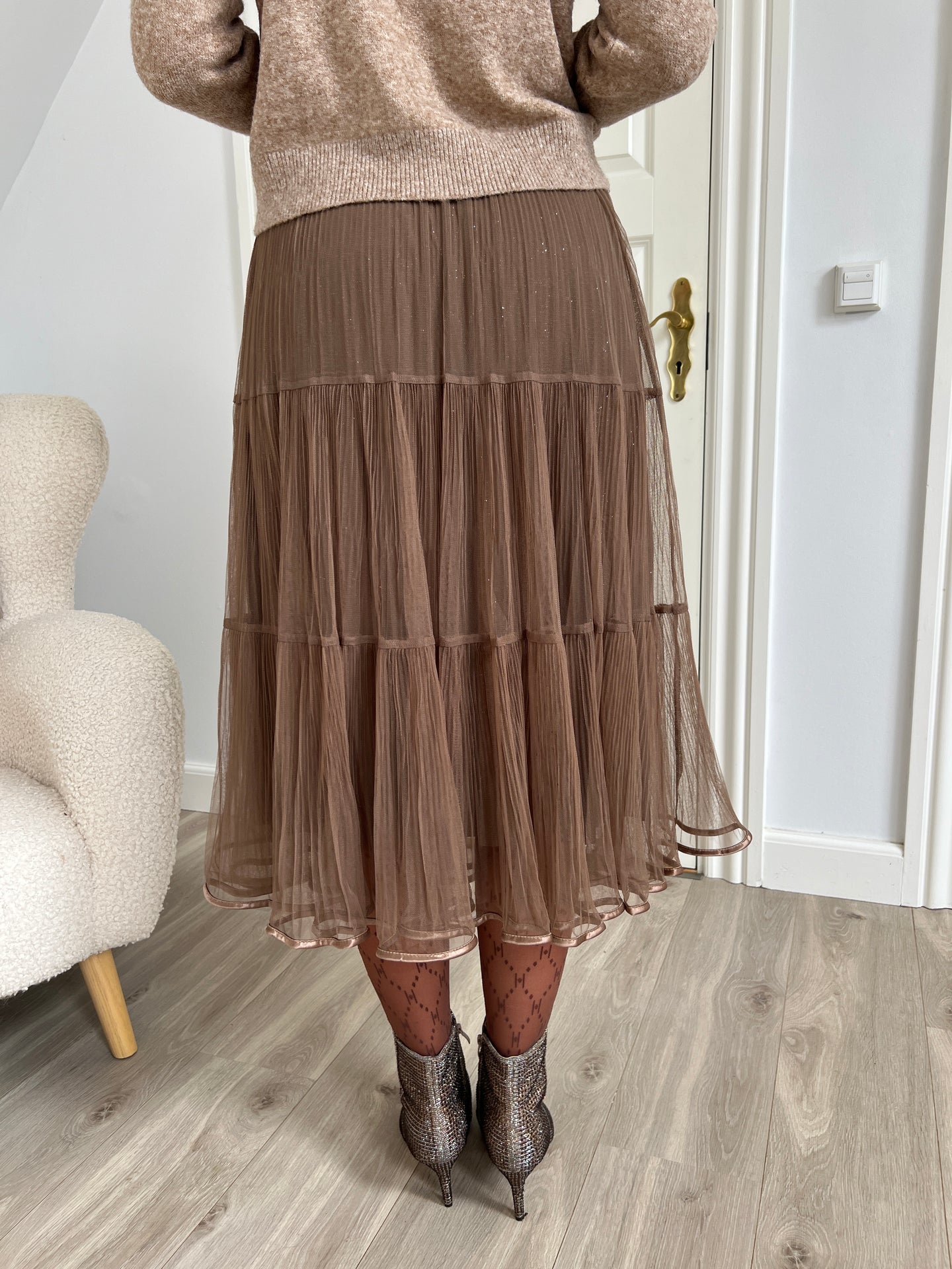Orice Taupe tulle skirt - Åberg Copenhagen