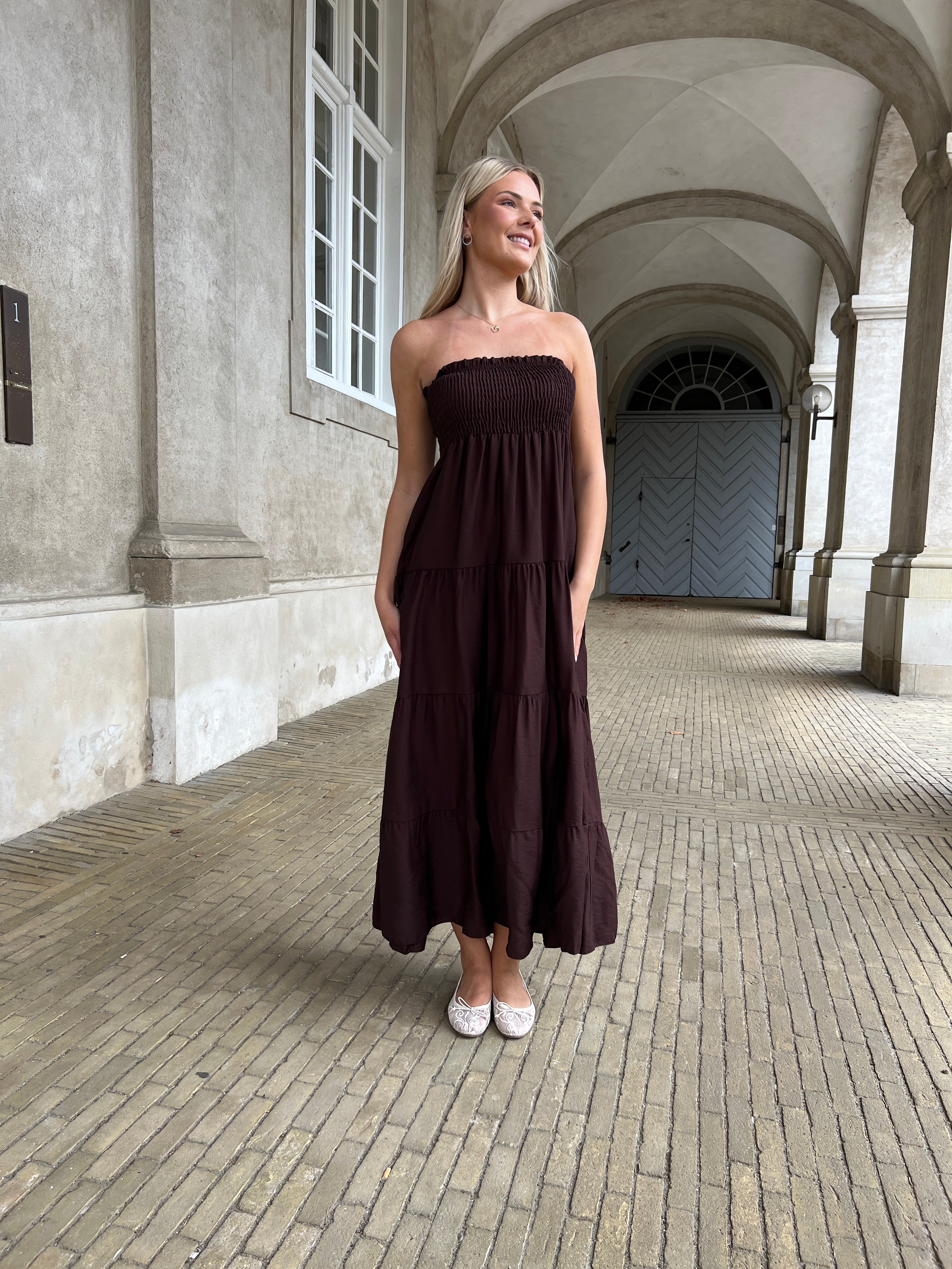 Syma coffe summer dress