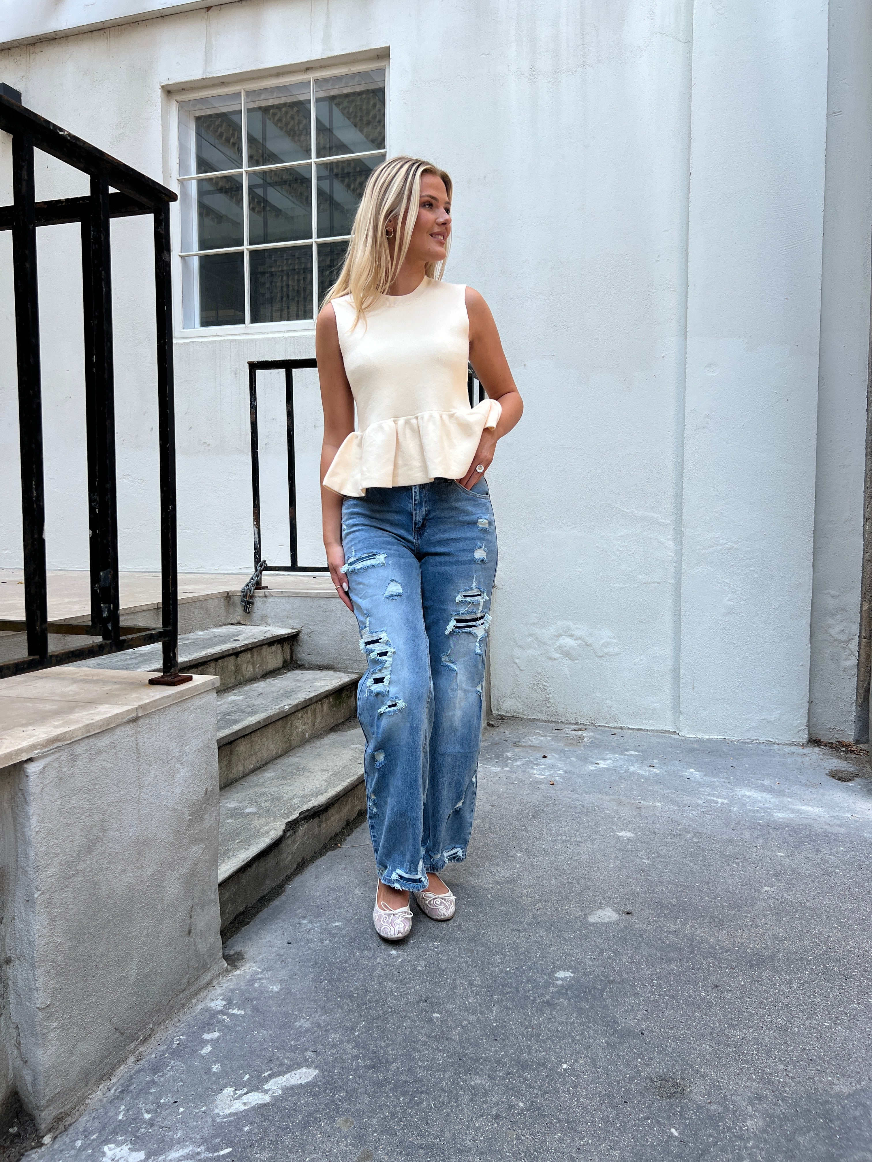 Laulia ripped dad jeans