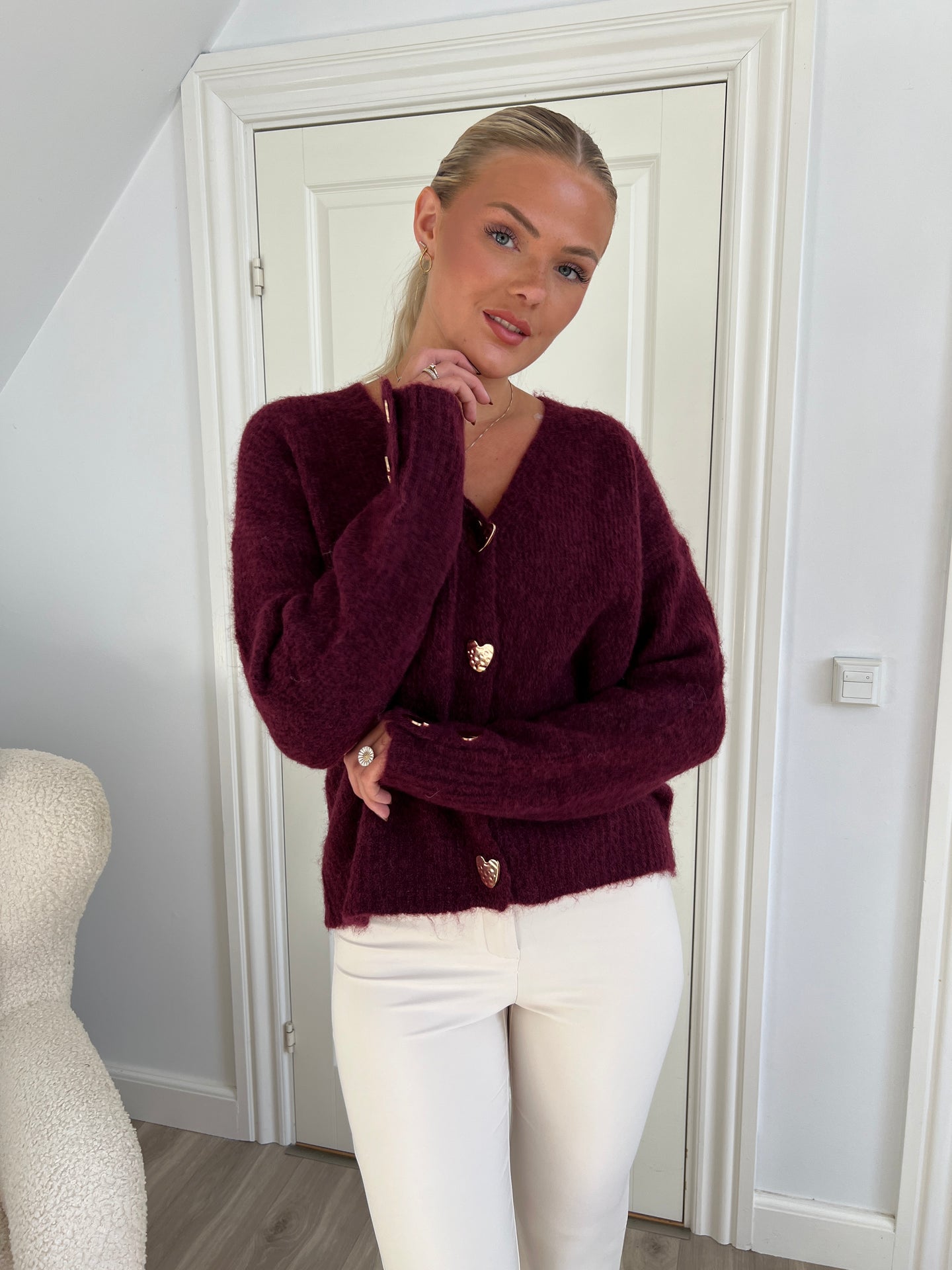 Azaka bordeaux cardigan