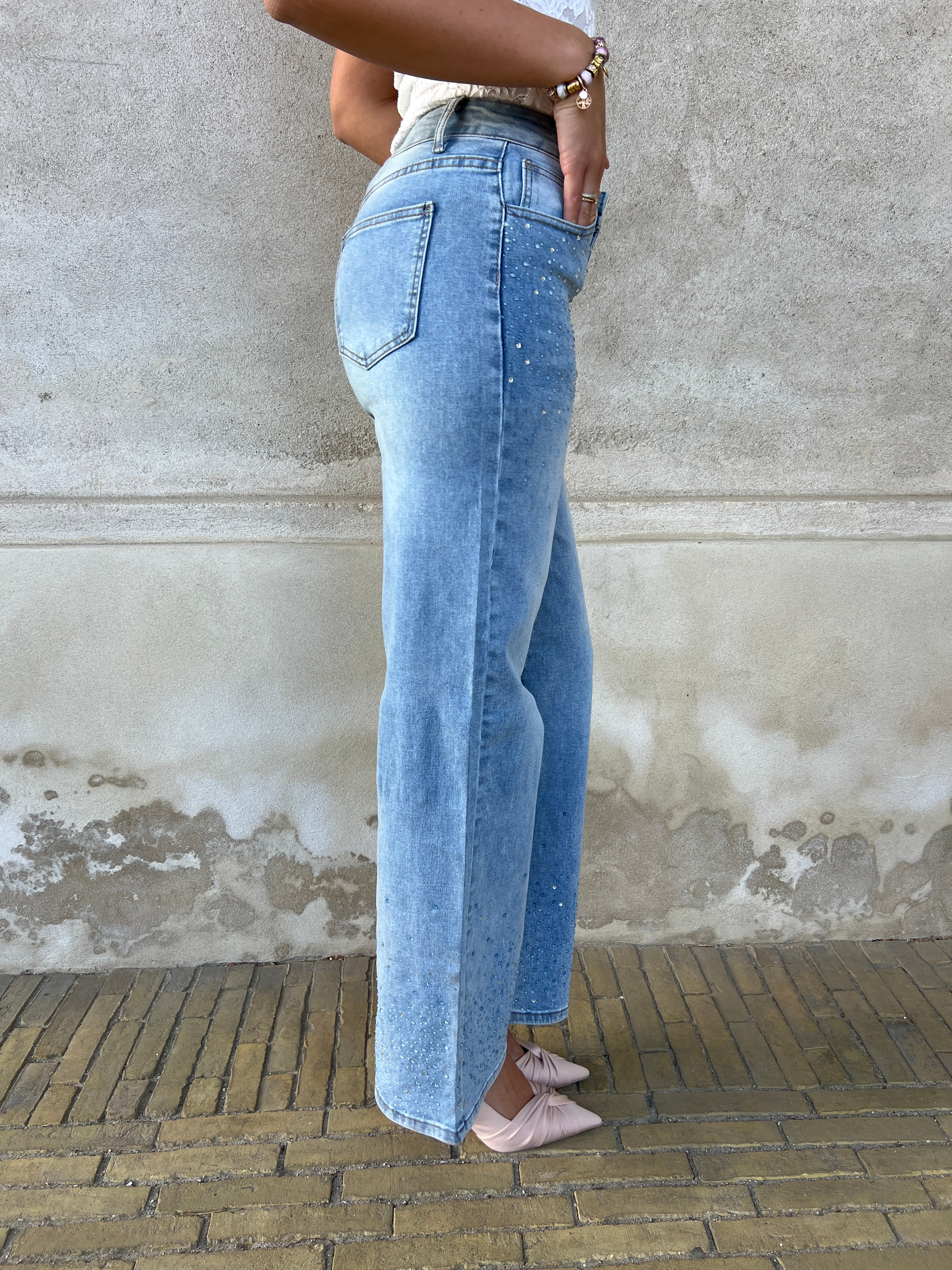 Laulia straight rhinestone jeans