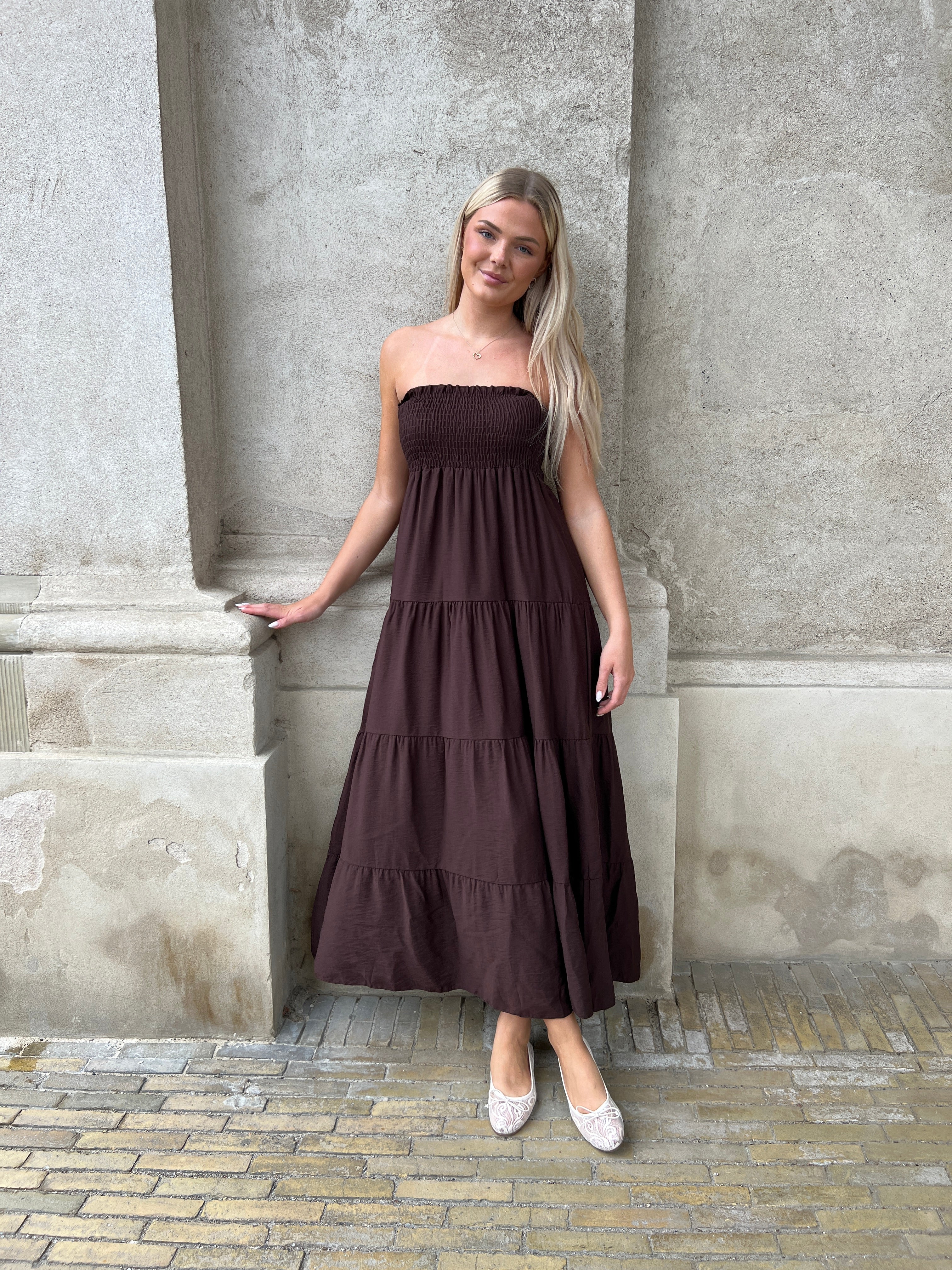 Syma coffe summer dress