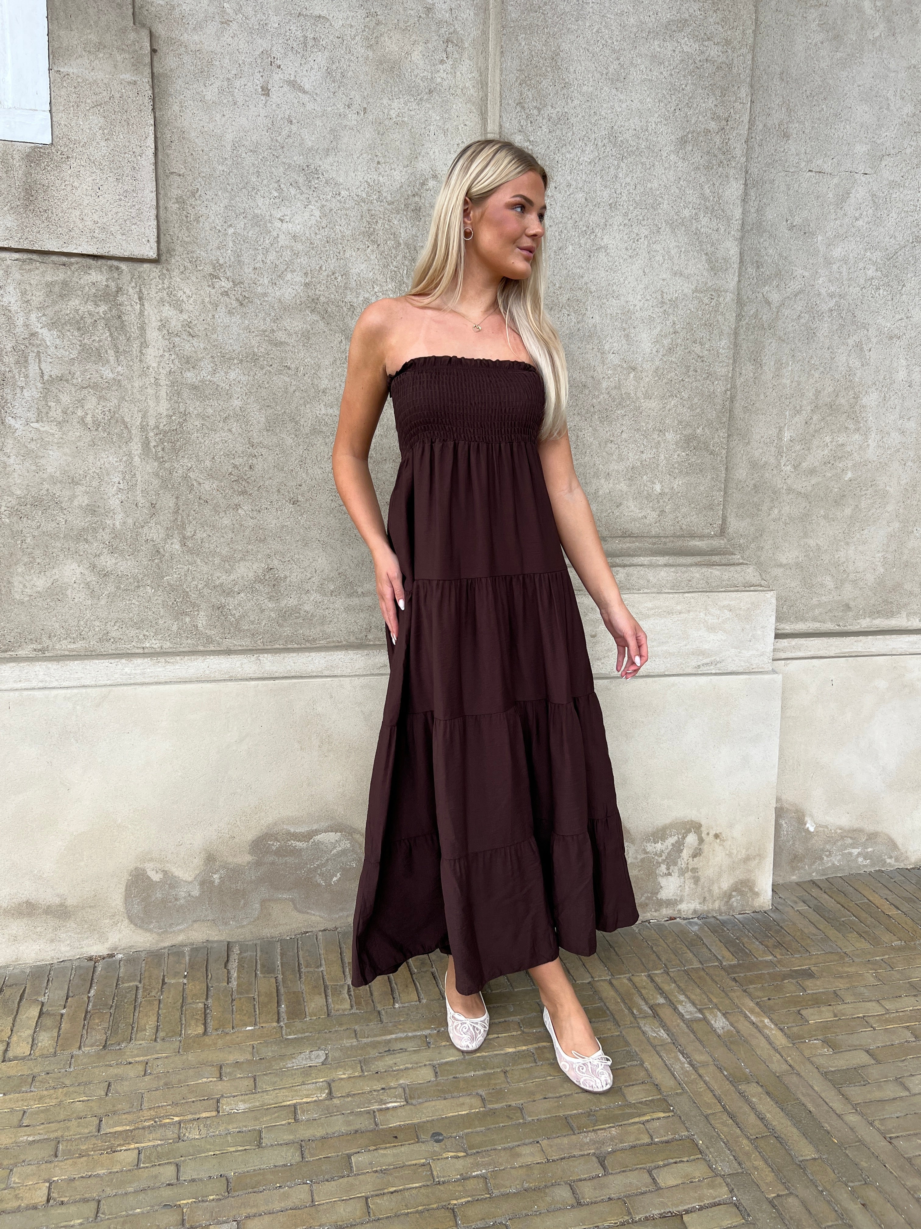 Syma coffe summer dress