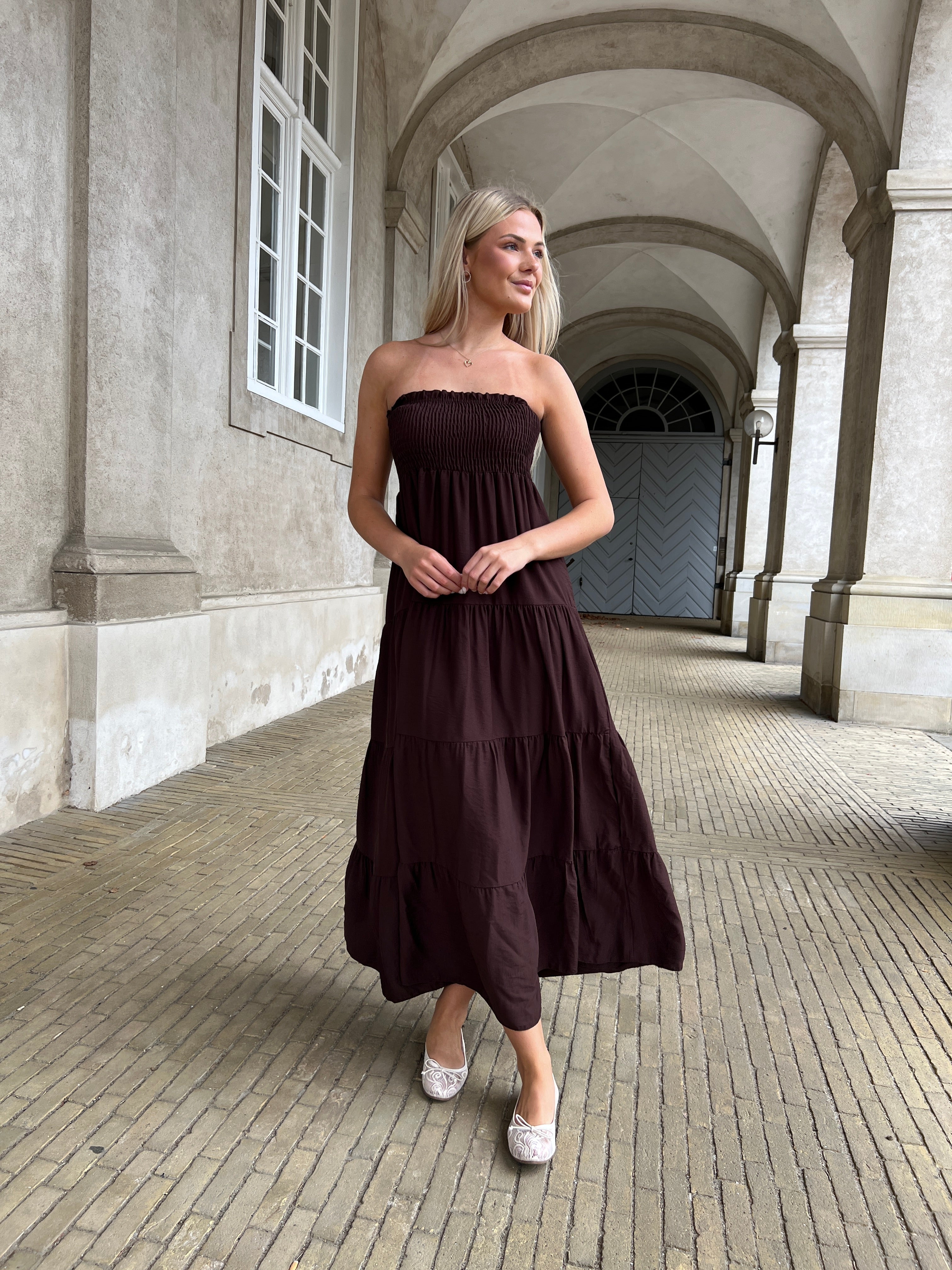 Syma coffe summer dress