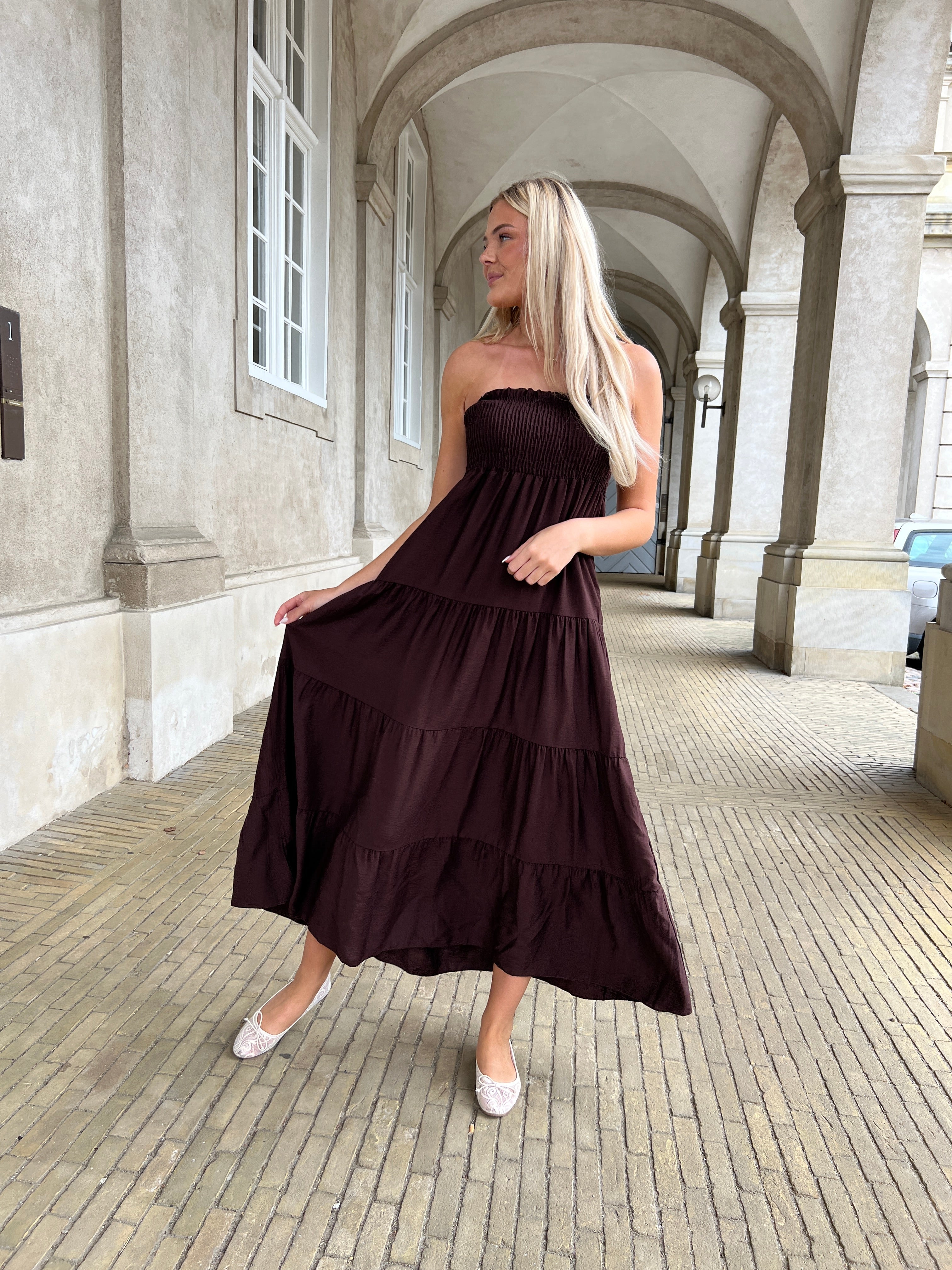 Syma coffe summer dress
