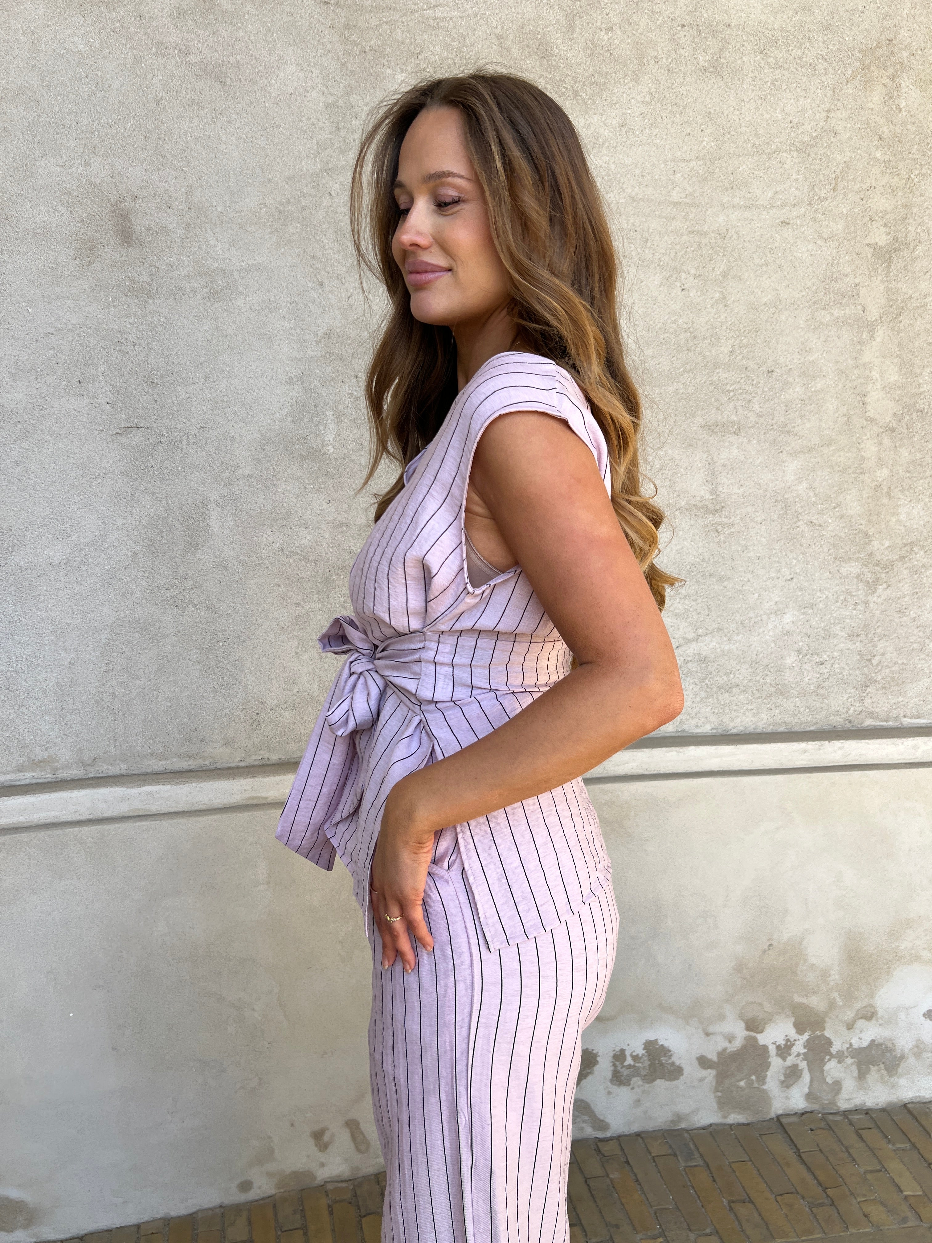Elli striped linen top