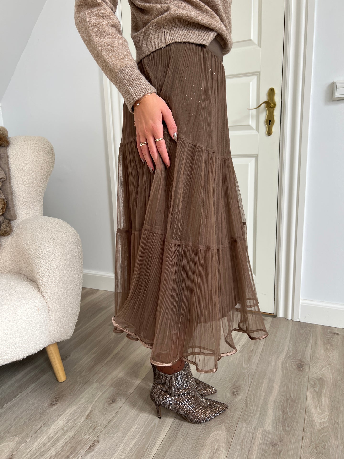 Orice Taupe tulle skirt - Åberg Copenhagen