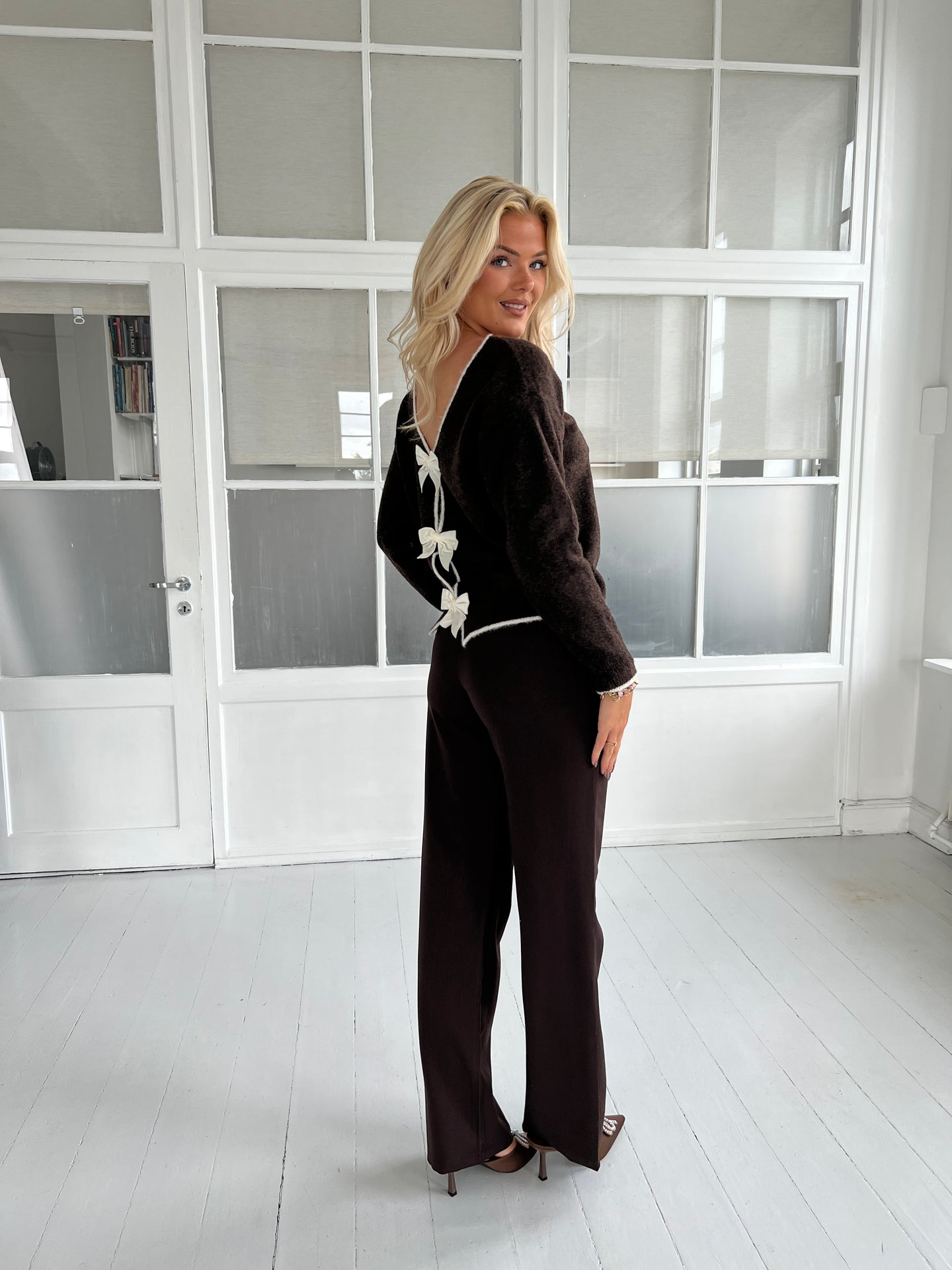 Eight Luxe Brown trousers Long - Åberg Copenhagen