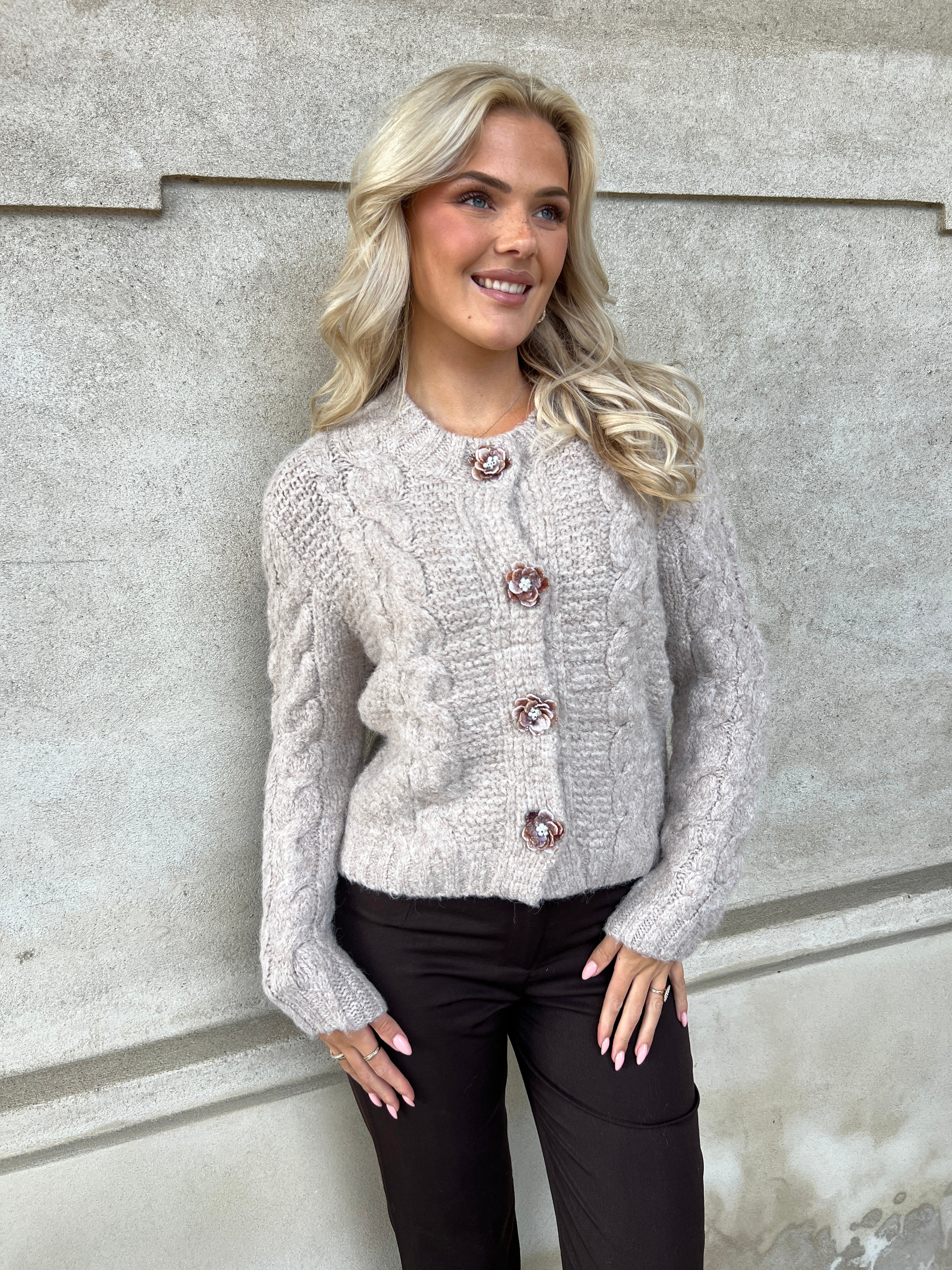 Azaka taupe cardigan