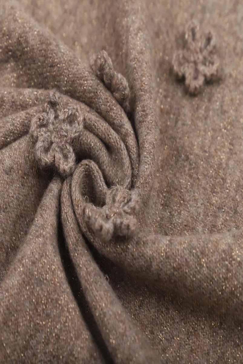 Alma taupe Bloom tørklæde - Aaberg DK