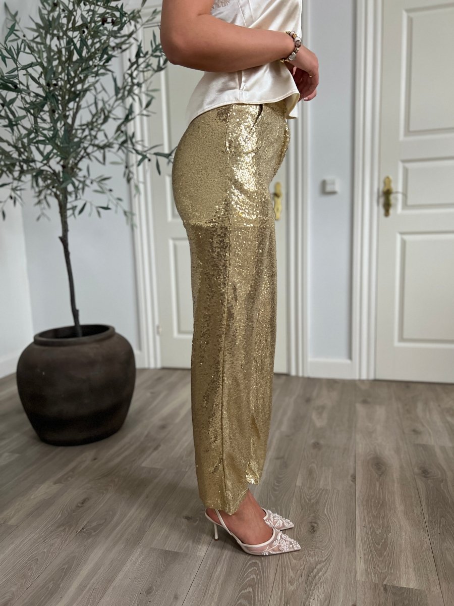 Atelier shimmer gold pants - Aaberg DK