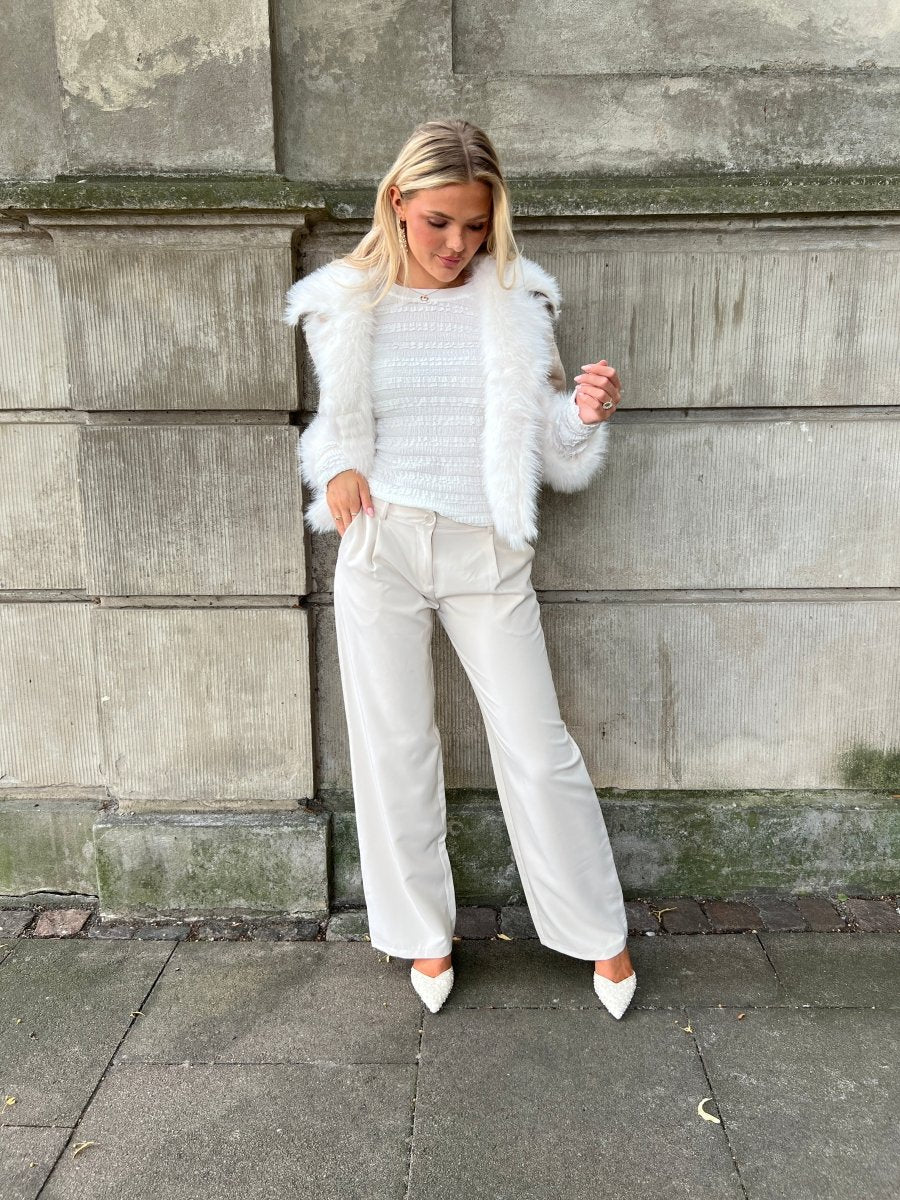 Azaka beige fake fur jacket - Aaberg DK