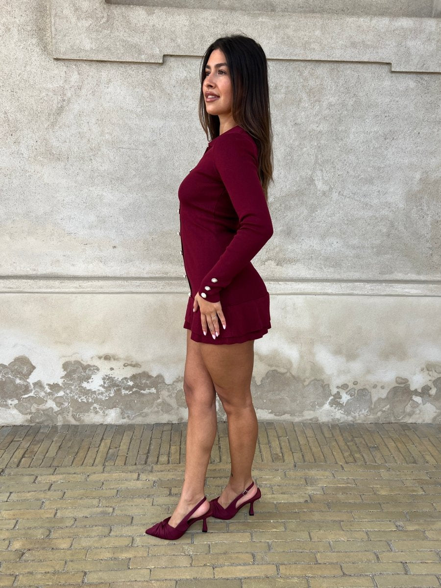Azaka bordeaux knit dress - Aaberg DK