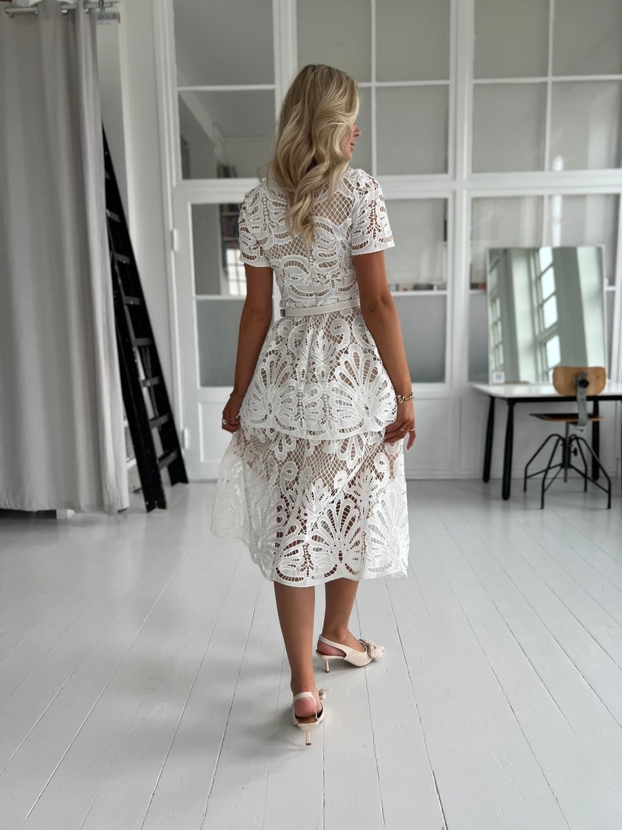 Azaka white and nude dress - Aaberg DK