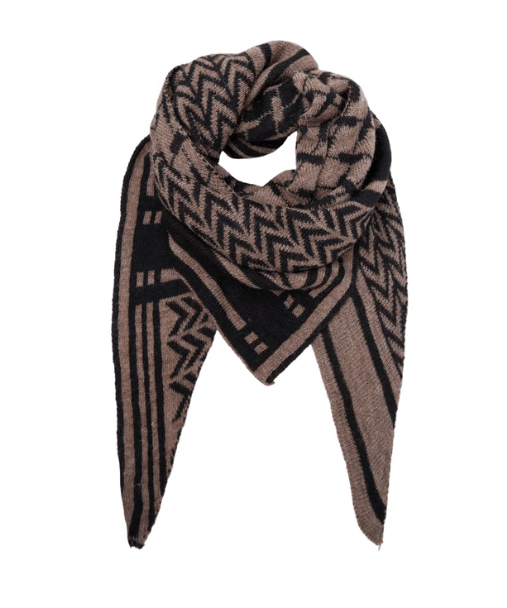 BCBEX triangle scarf black/taupe - Aaberg DK