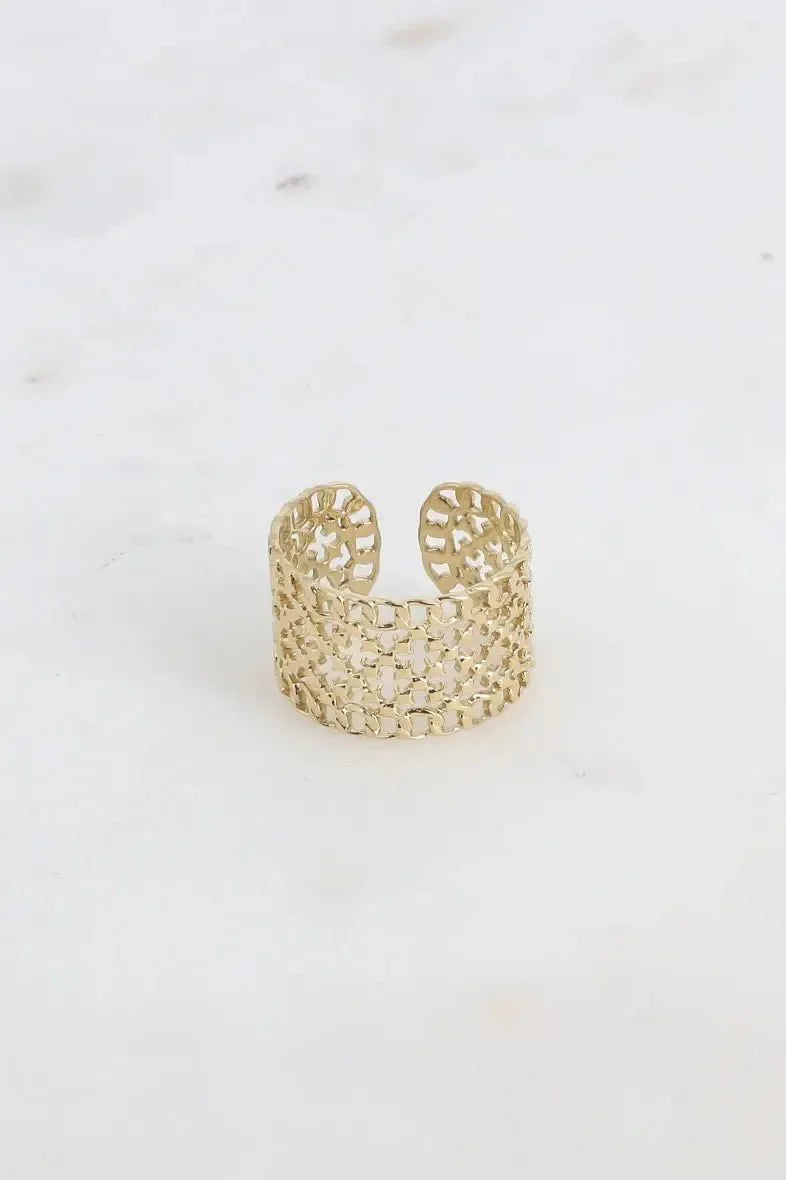 Bohm golden wide ring - Aaberg DK