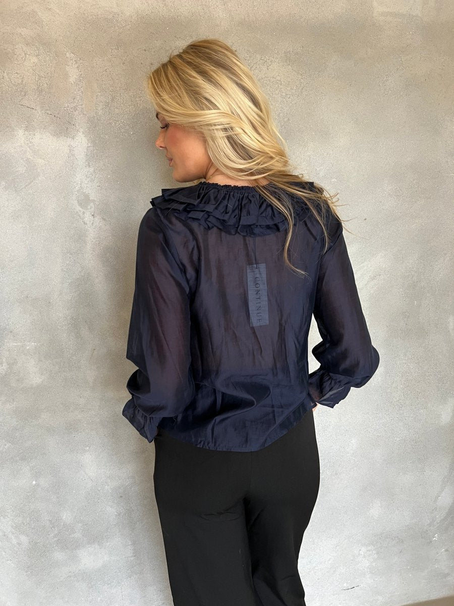 Continue - Bluse - Jody L/S - Navy blue - Aaberg DK