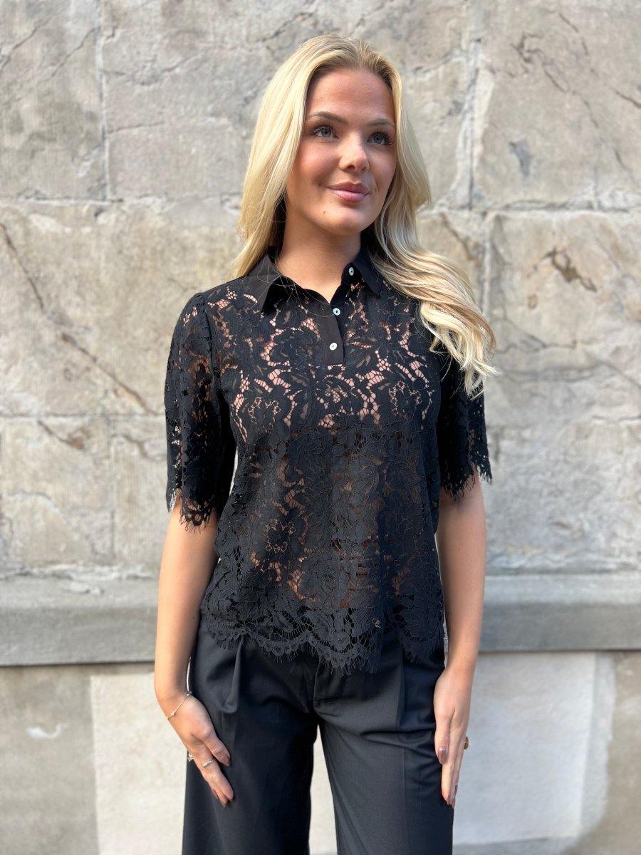 Continue PALOMA LACE BLUSE black - Aaberg DK