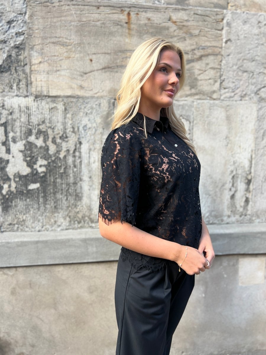 Continue PALOMA LACE BLUSE black - Aaberg DK