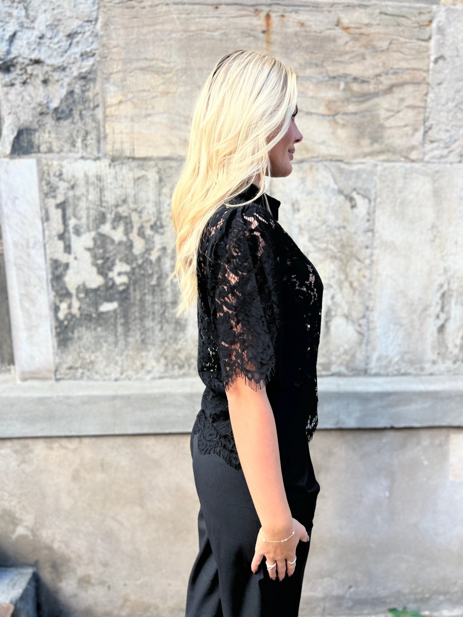 Continue PALOMA LACE BLUSE black - Aaberg DK