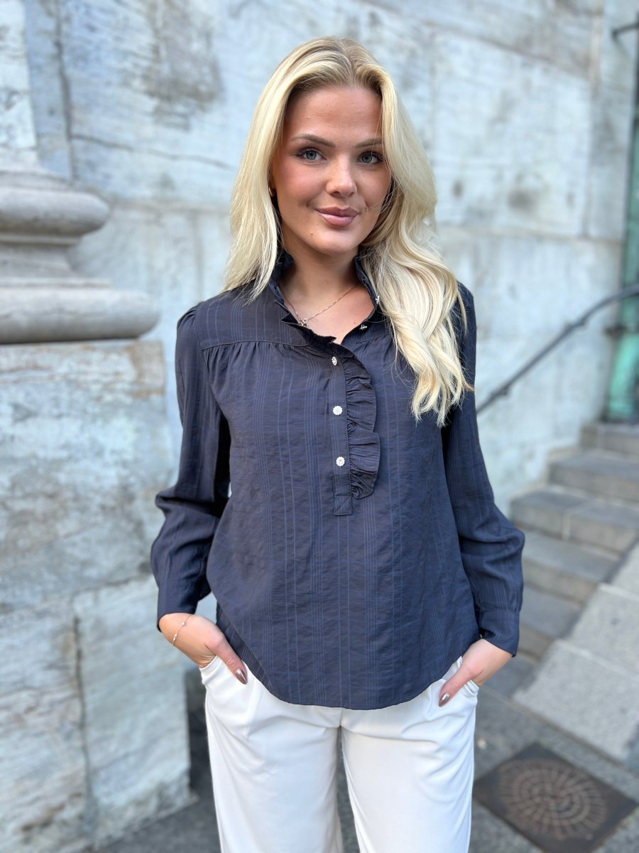 Continue - Skjorte - Ariana Navy blue - Aaberg DK