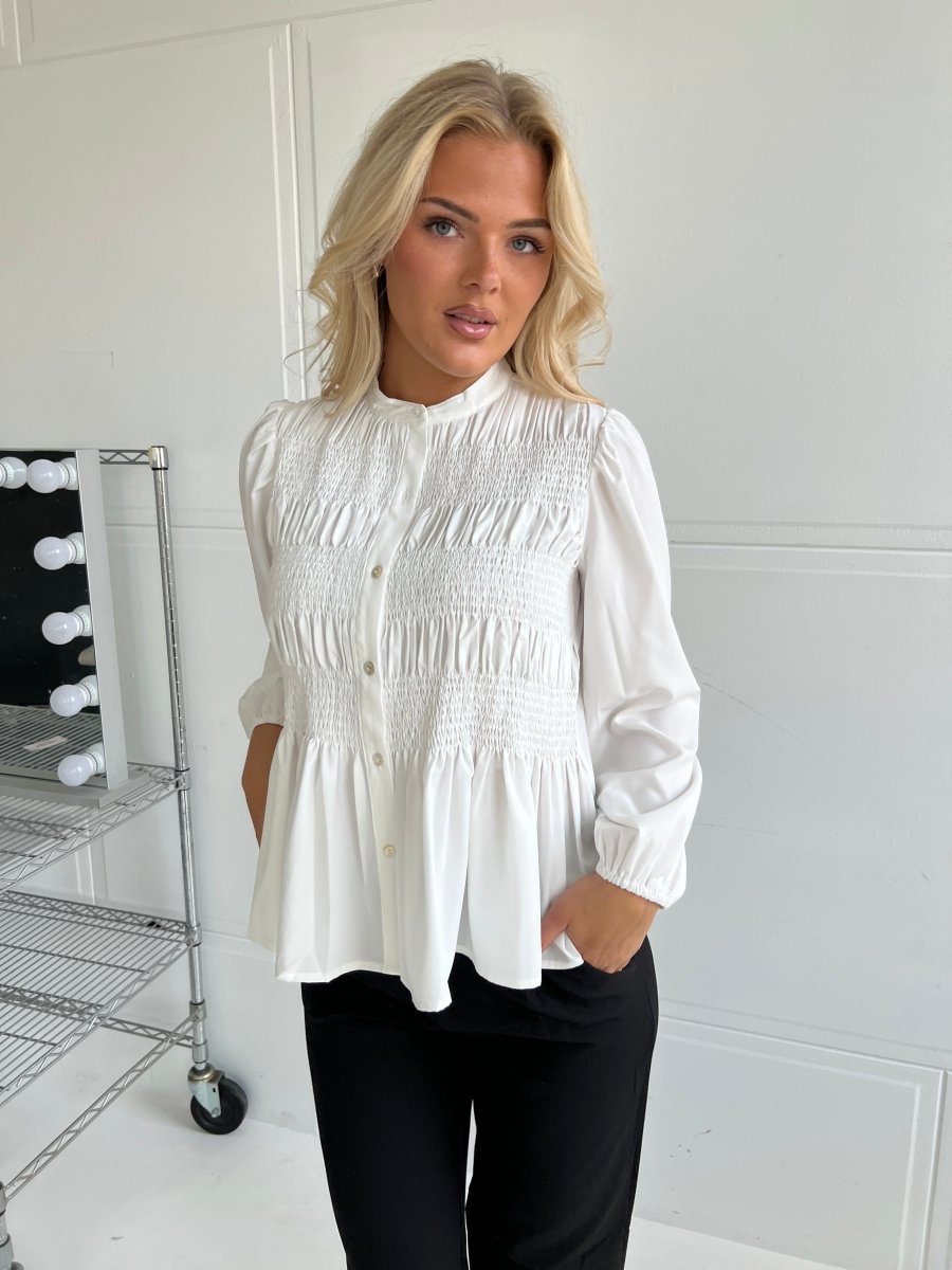 Continue skjorte - chloe smock white - Aaberg DK