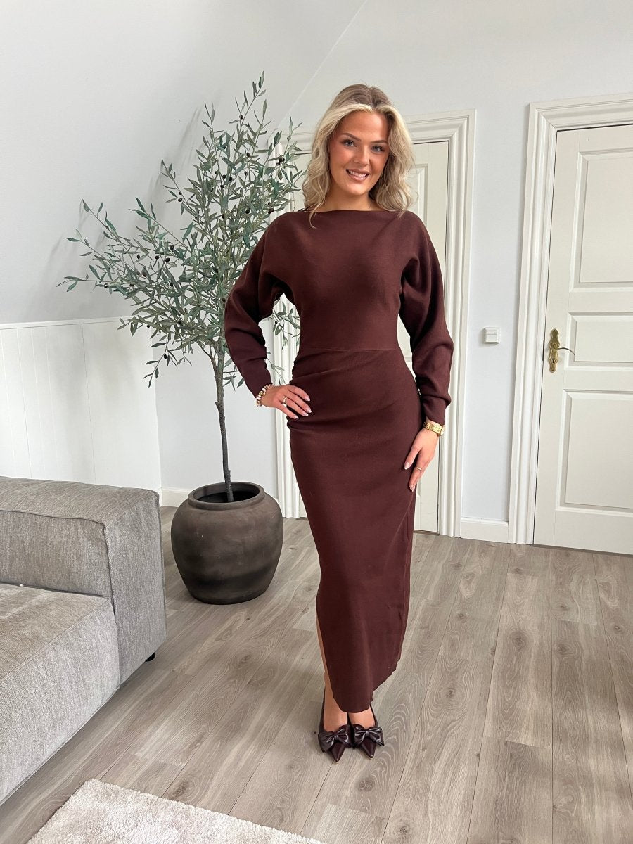 Copperose darkbrown knit dress - Aaberg DK