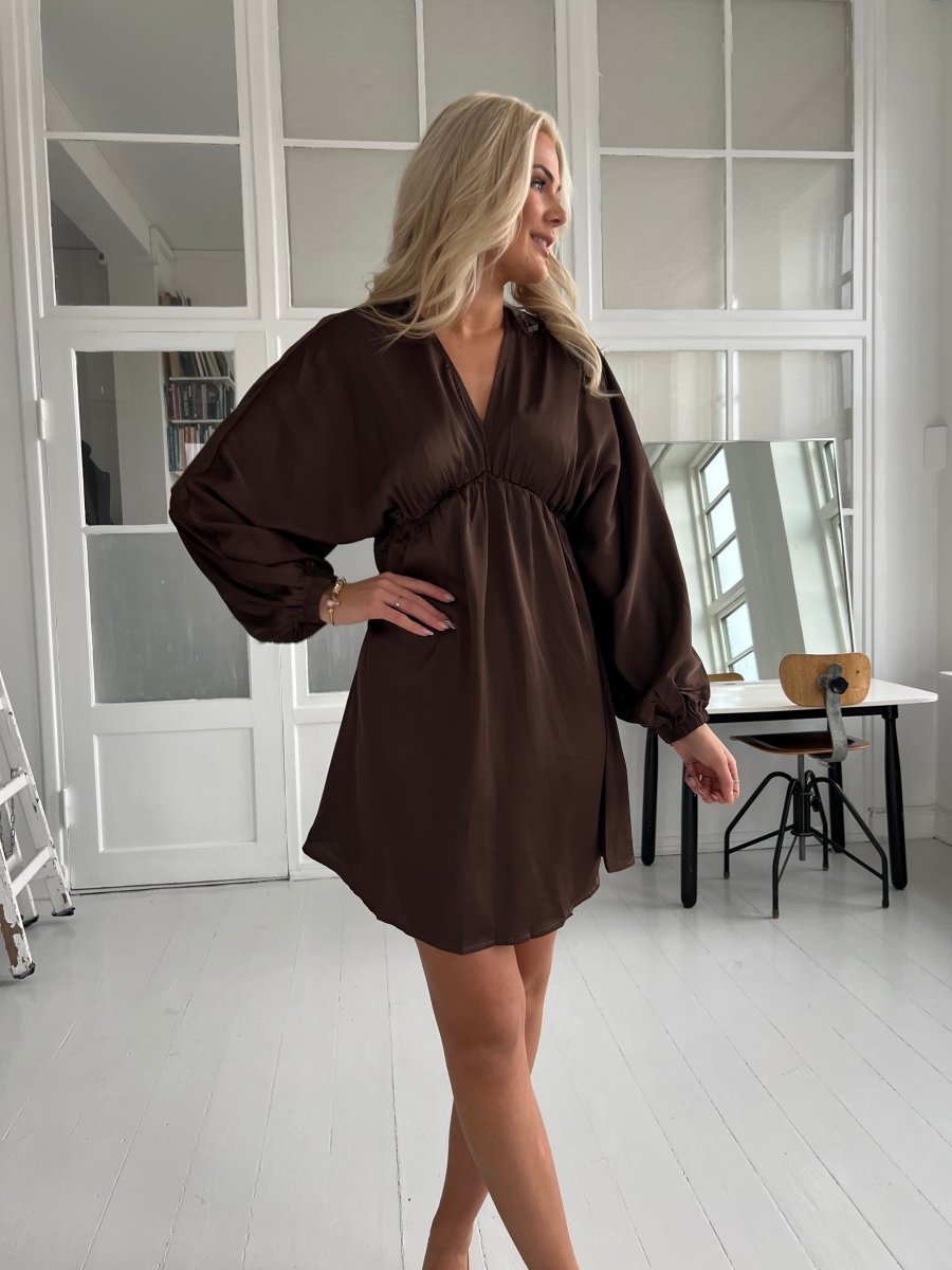 Copperose short satin dress - Aaberg DK