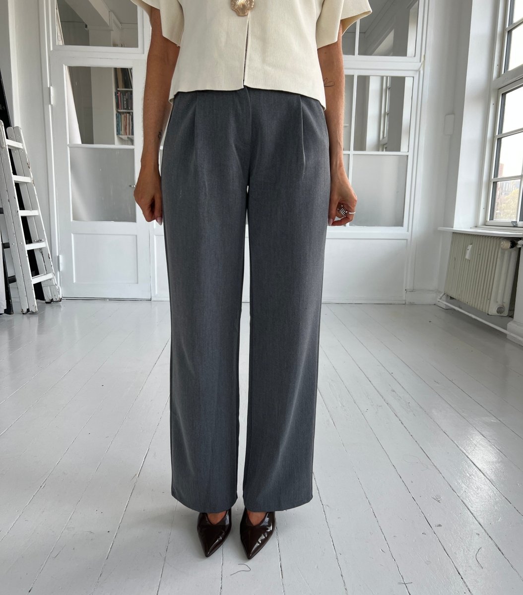 Eight Luxe grey trousers Long - Aaberg DK