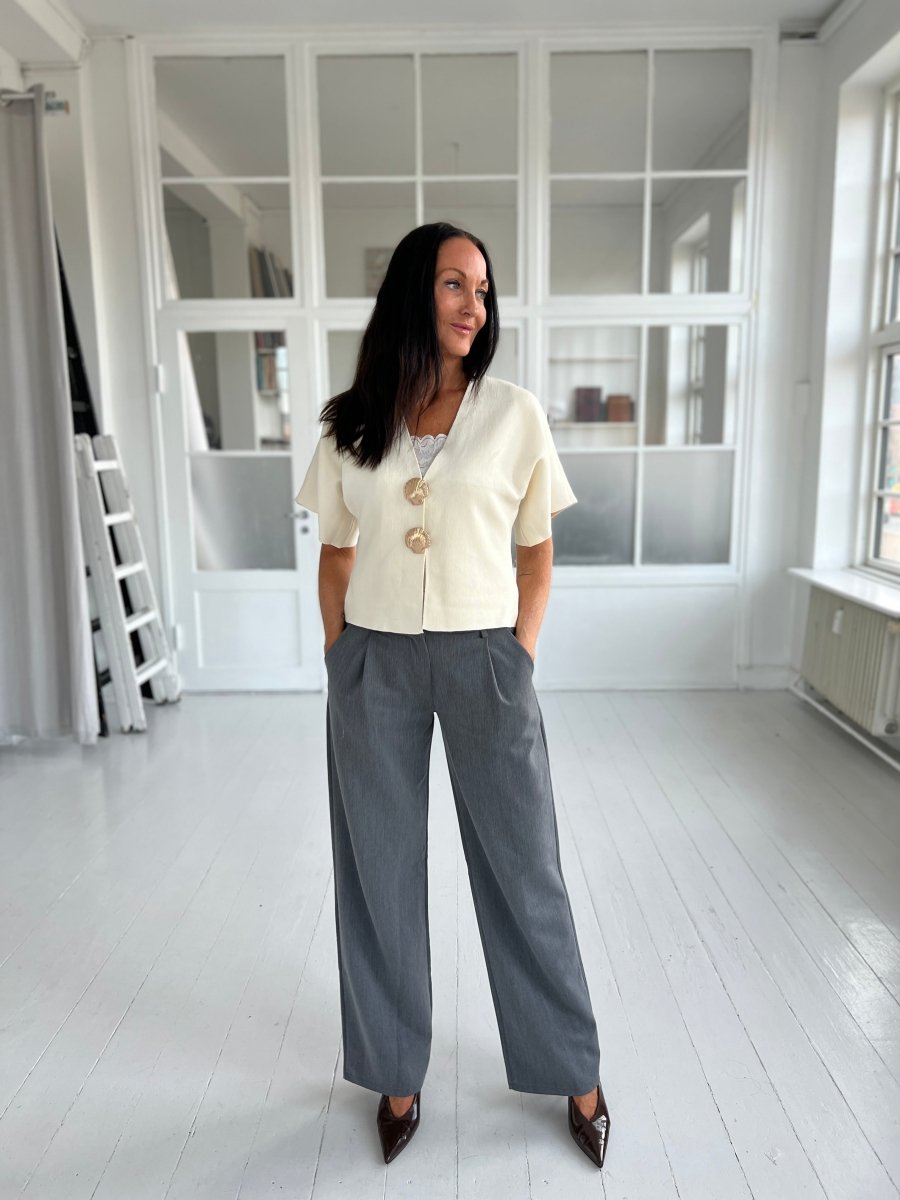 Eight Luxe grey trousers Long - Aaberg DK