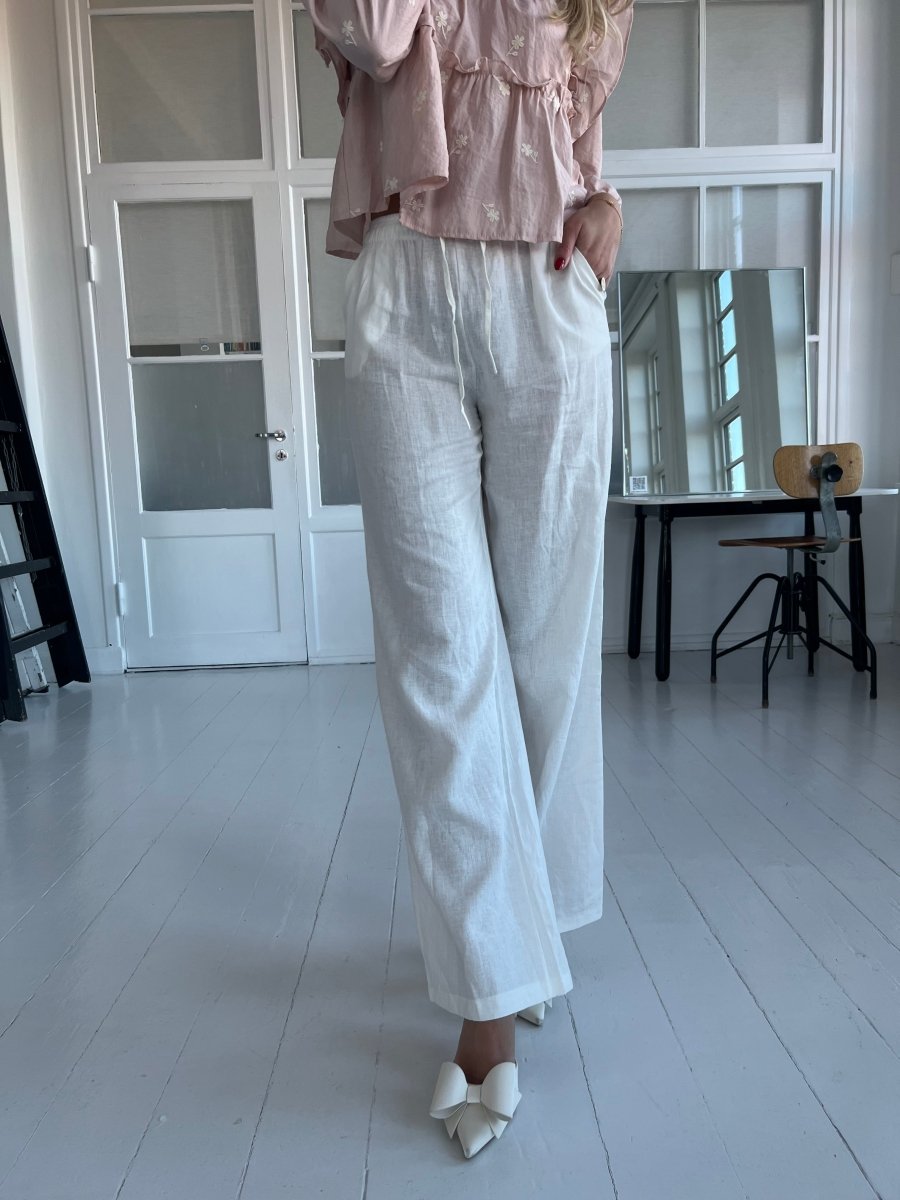 Eight Luxe white linen pants - Aaberg DK