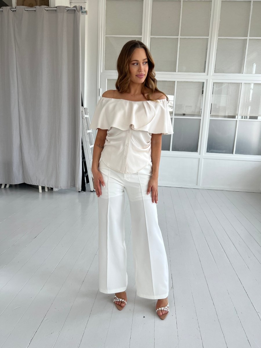 Elli beige blouse - Aaberg DK