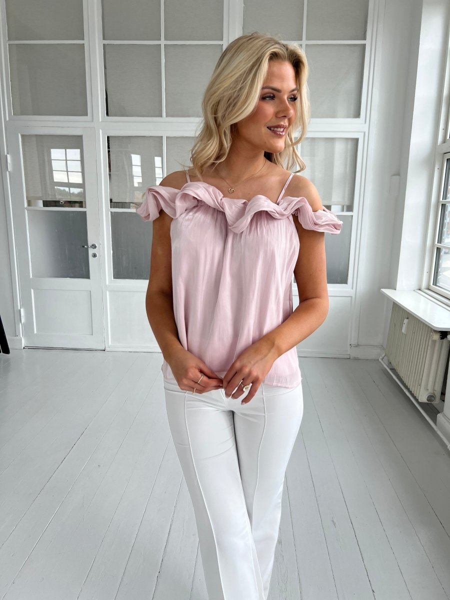 Elli rosa satin top - Aaberg DK