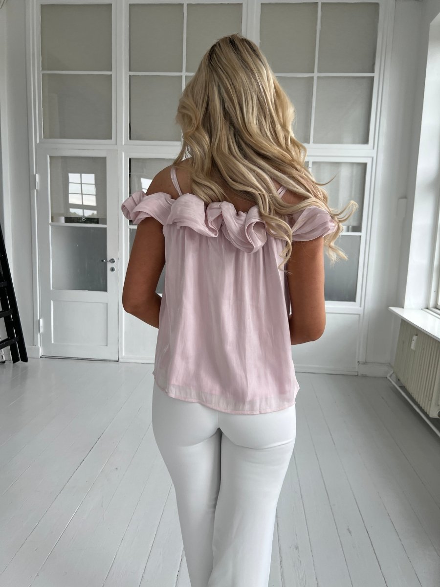 Elli rosa satin top - Aaberg DK