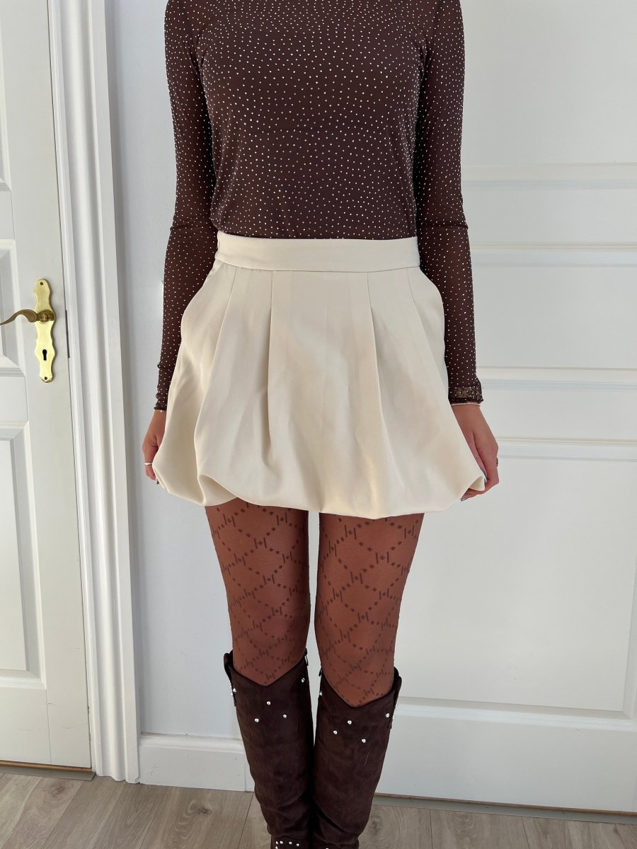 Elli white balloon skirt beige - Aaberg DK