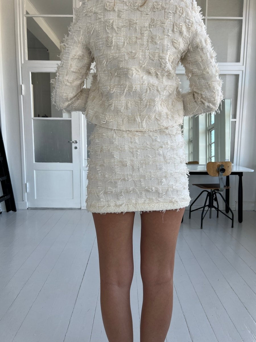 Elli white beige boucle skirt - Aaberg DK