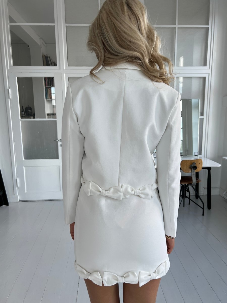 Elli white bow blazer - Aaberg DK