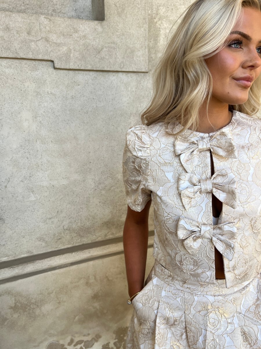 Elli white gold bow blazer - Aaberg DK