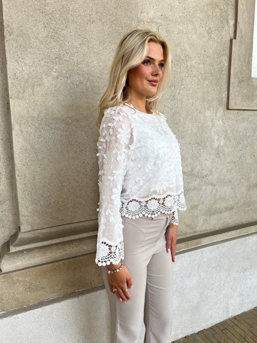 Elli white lace blouse - Aaberg DK