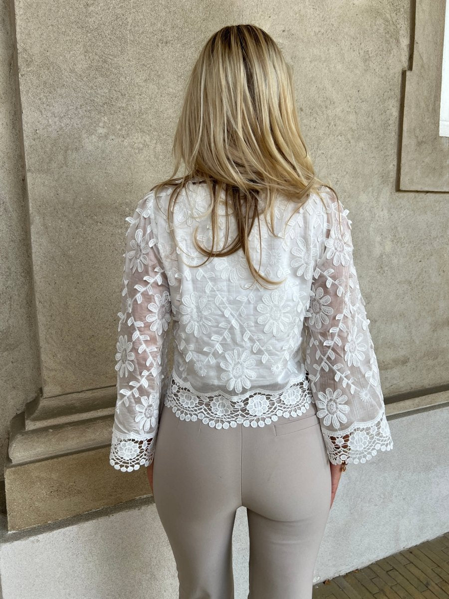 Elli white lace blouse - Aaberg DK