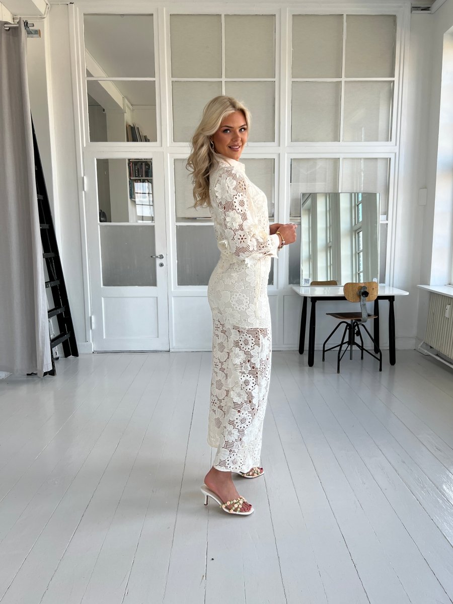 Elli white lace skjorte - Aaberg DK