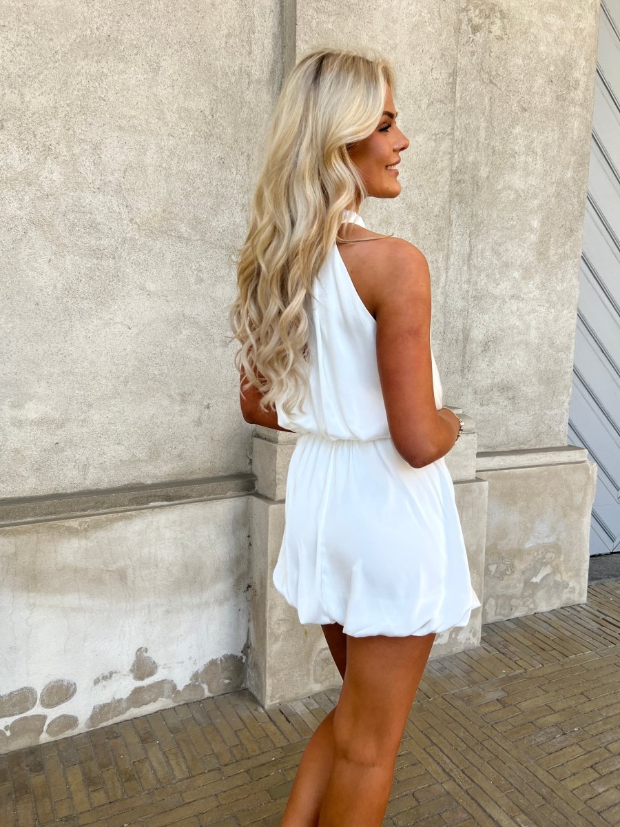 Elli White satin balloon dress - Aaberg DK