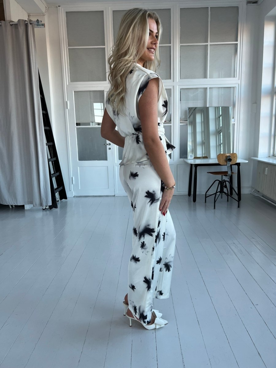 Elli white satin pants - Aaberg DK