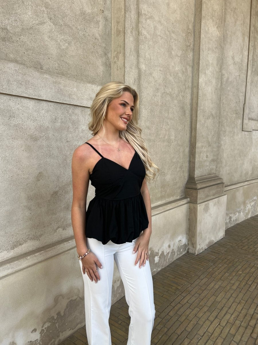 Estee black ballon top - Aaberg DK