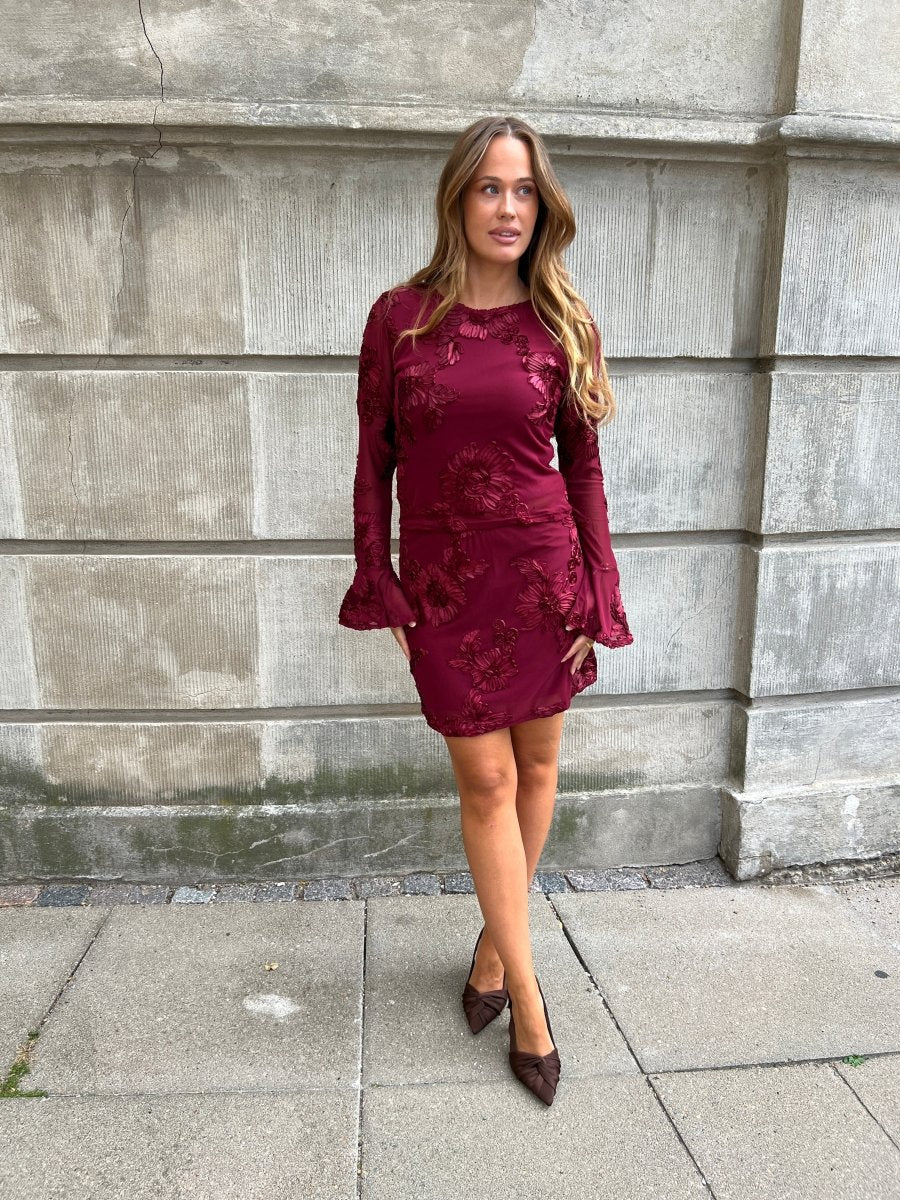 Flam wine red blouse - Aaberg DK