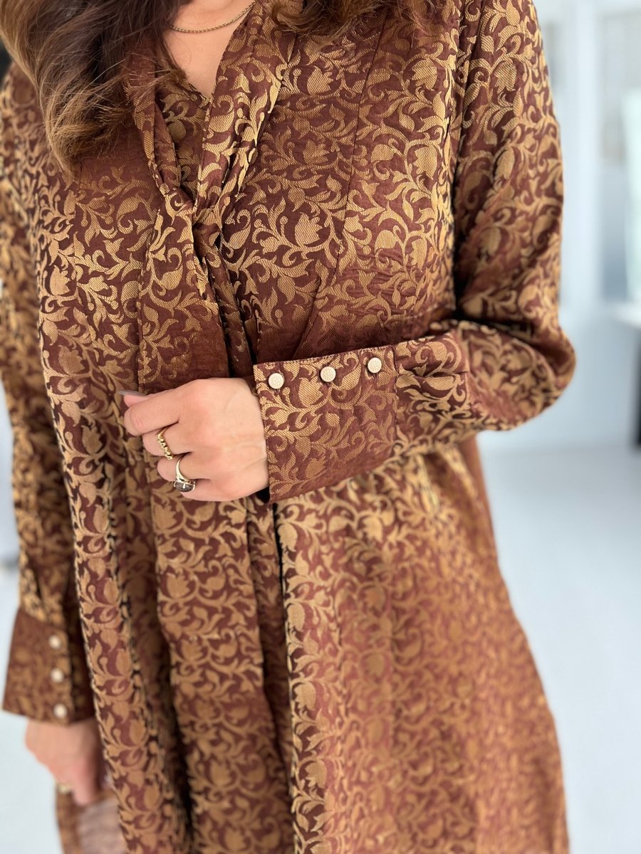 Gaspar bow brocade dress - Aaberg DK