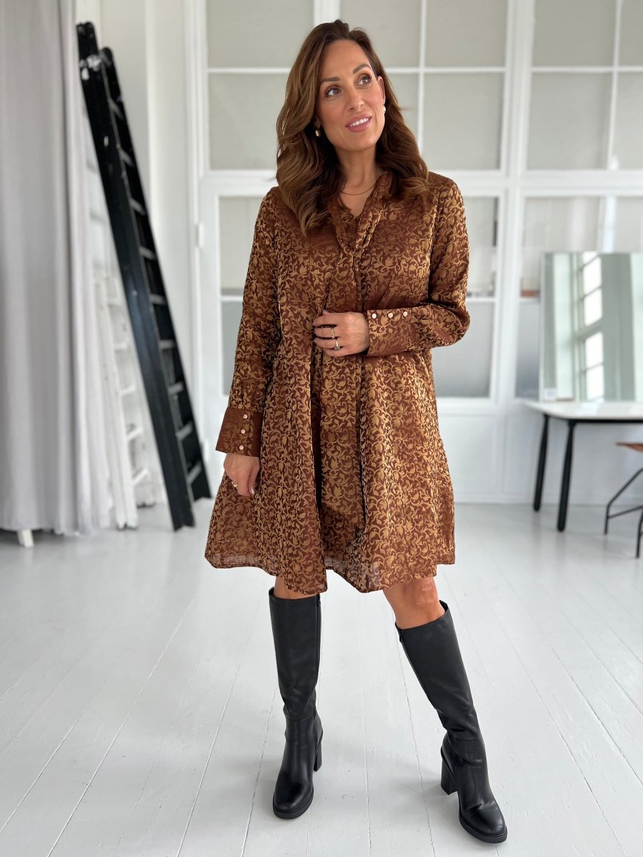 Gaspar bow brocade dress - Aaberg DK