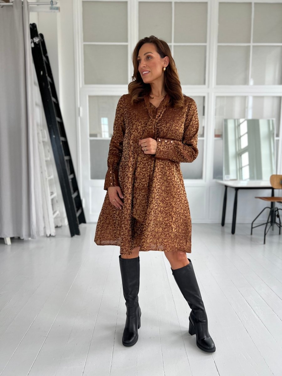 Gaspar bow brocade dress - Aaberg DK